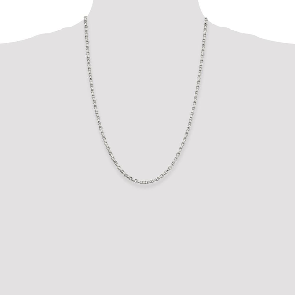 Sterling Silver 3.5mm D.C. Rolo Chain Size 24