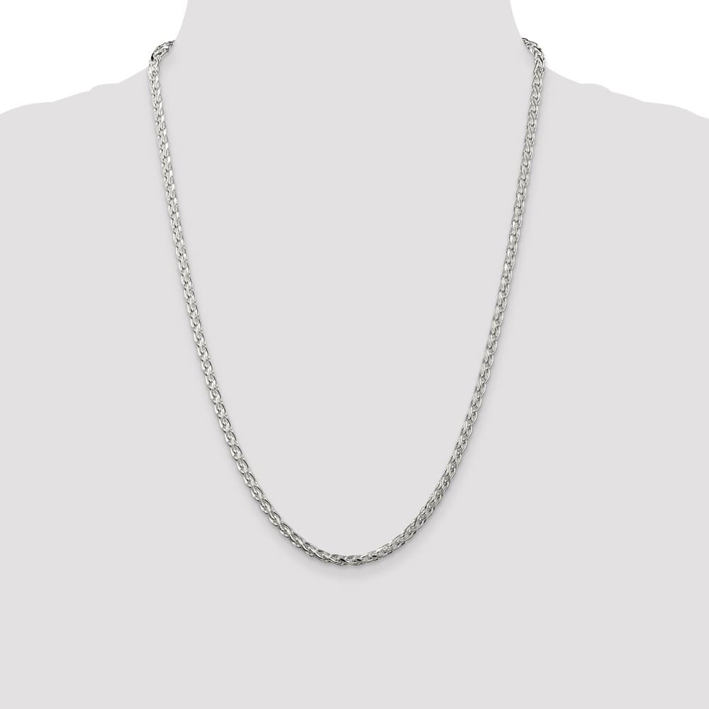 Sterling Silver 3.5mm D.C. Round Spiga Chain Size 24