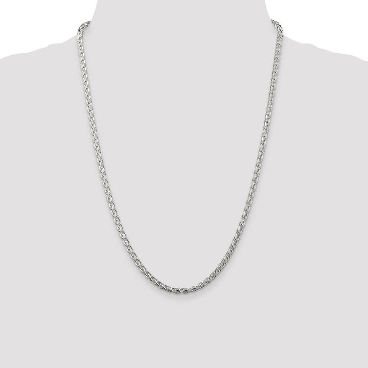 Sterling Silver 3.5mm D.C. Round Spiga Chain Size 24