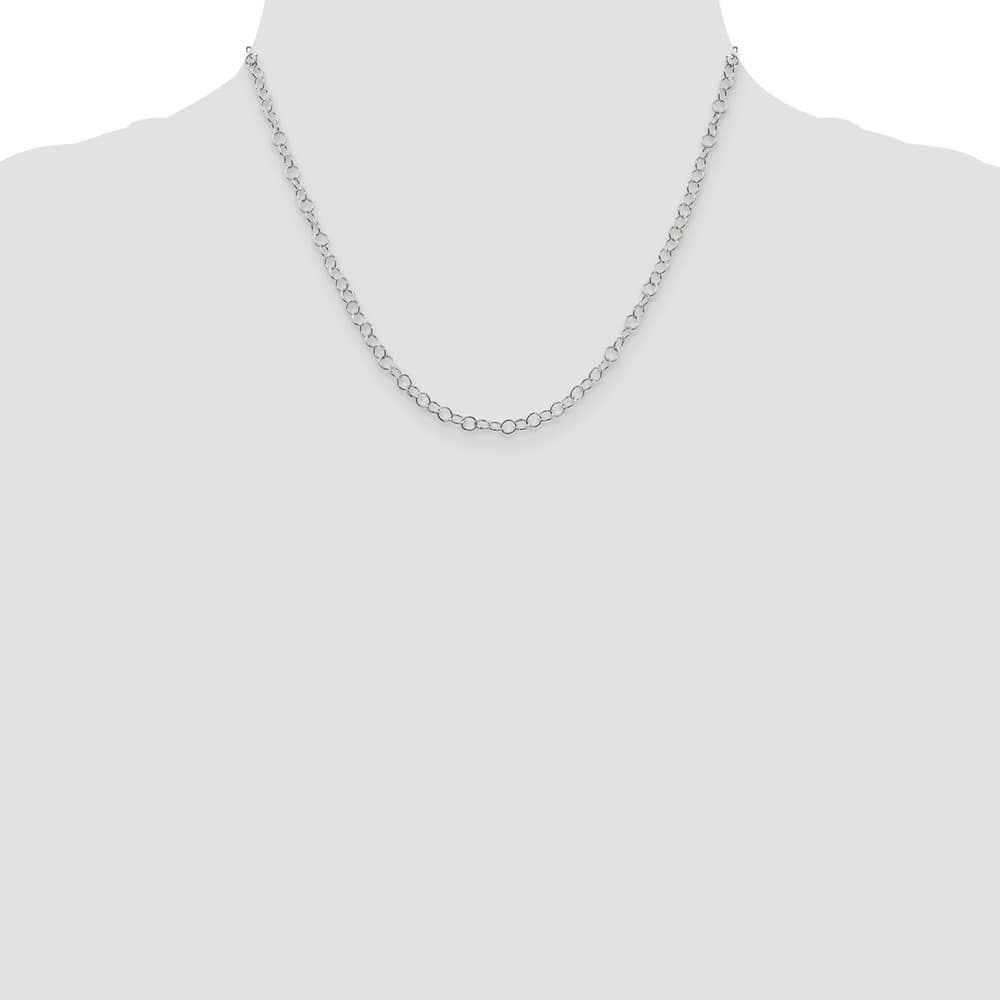 Sterling Silver 3.5mm Fancy Cable Chain Size 18