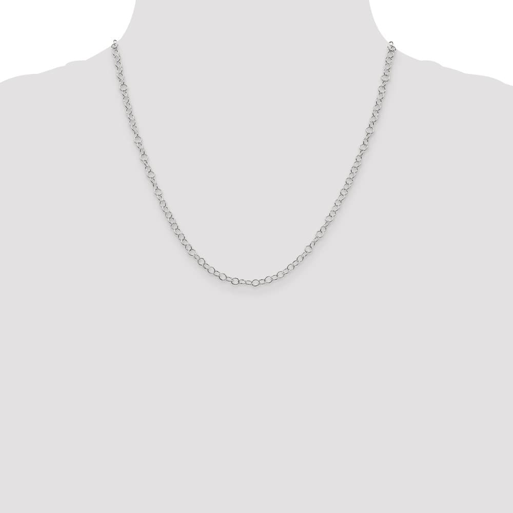 Sterling Silver 3.5mm Fancy Cable Chain Size 20