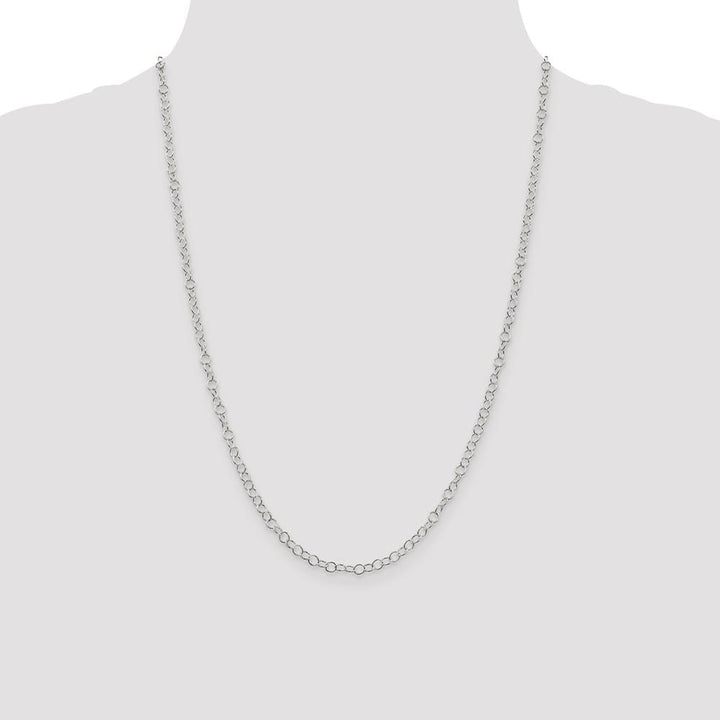 Sterling Silver 3.5mm Fancy Cable Chain Size 24