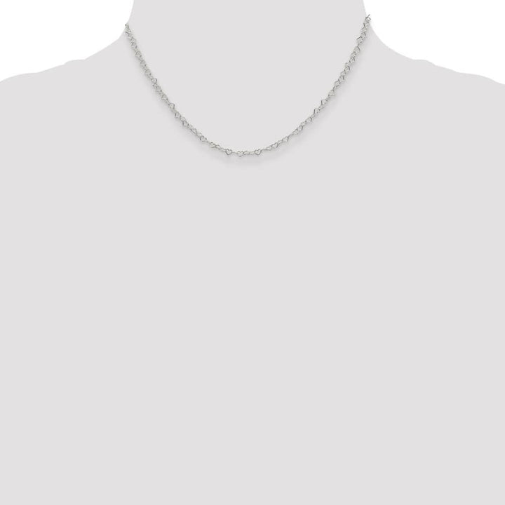 Sterling Silver 3.5mm Fancy Heart Link Chain Size 16