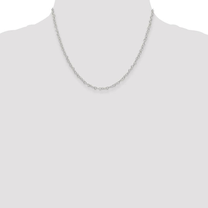 Sterling Silver 3.5mm Fancy Heart Link Chain Size 18