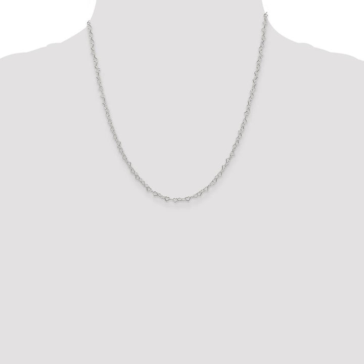 Sterling Silver 3.5mm Fancy Heart Link Chain Size 20