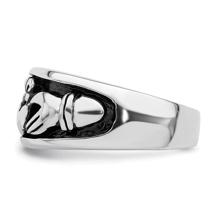 Sterling Silver 3.6 mm Antiqued Claddagh Ring