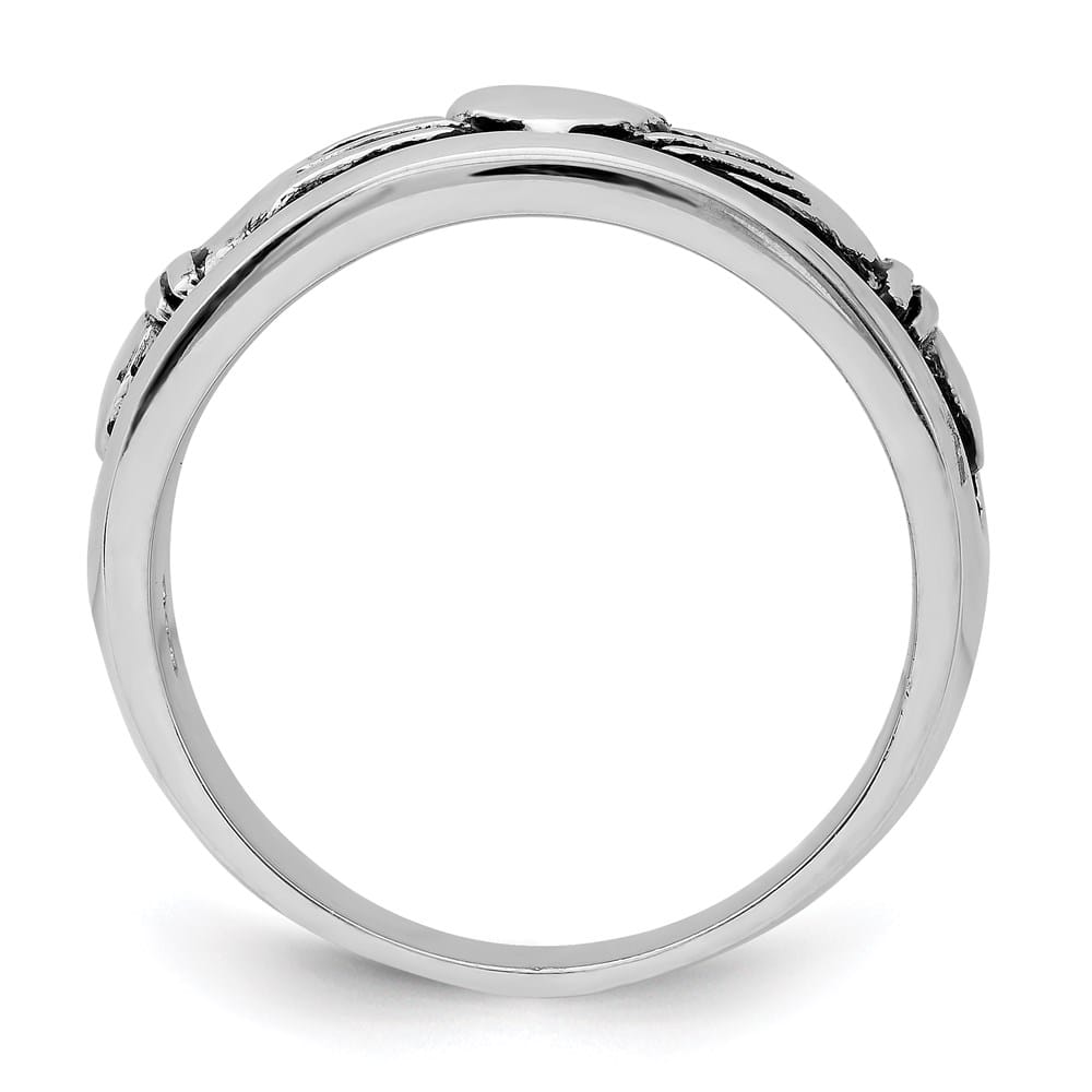 Sterling Silver 3.6 mm Antiqued Claddagh Ring
