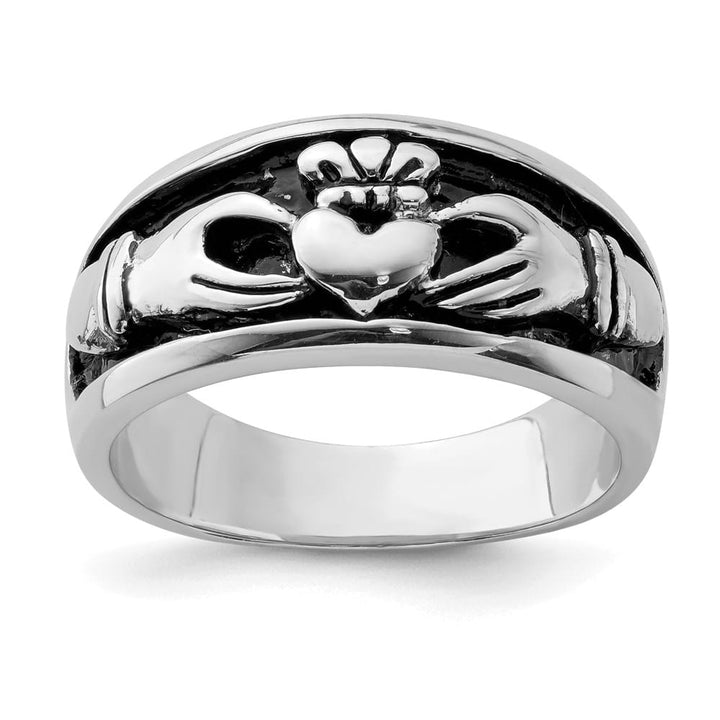 Sterling Silver 3.6 mm Antiqued Claddagh Ring