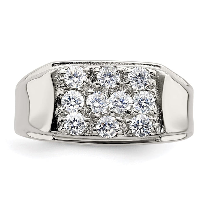 Sterling Silver 3.6 mm CZ Men's Ring