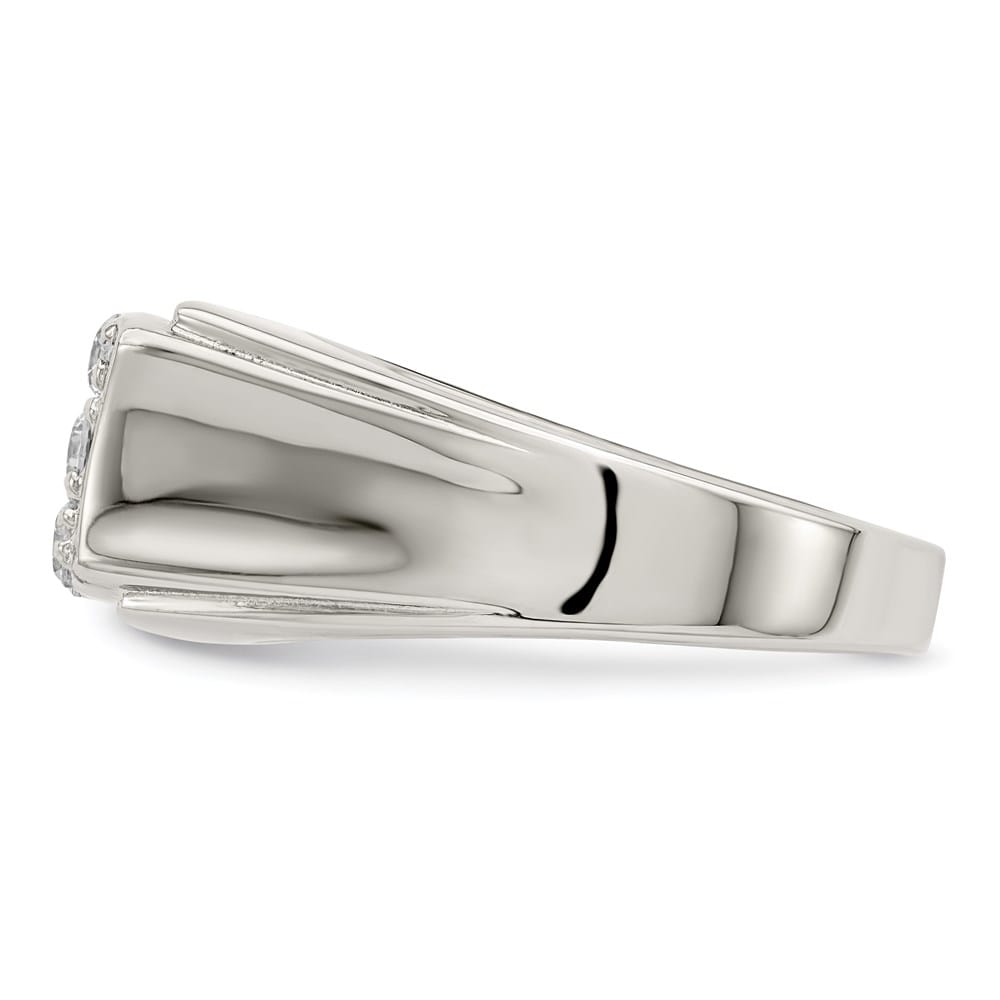 Sterling Silver 3.6 mm CZ Men's Ring