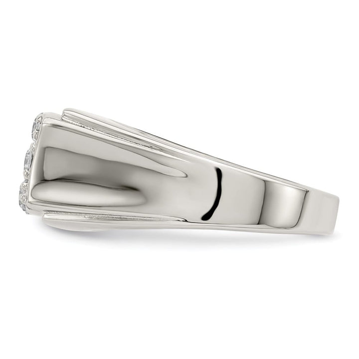 Sterling Silver 3.6 mm CZ Men's Ring