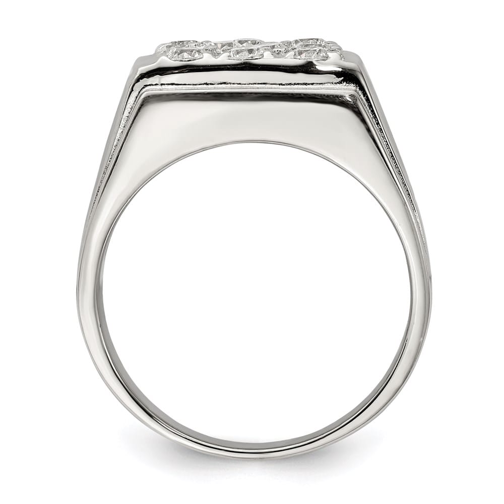Sterling Silver 3.6 mm CZ Men's Ring