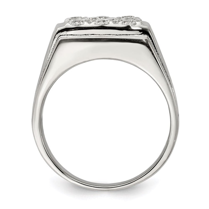 Sterling Silver 3.6 mm CZ Men's Ring