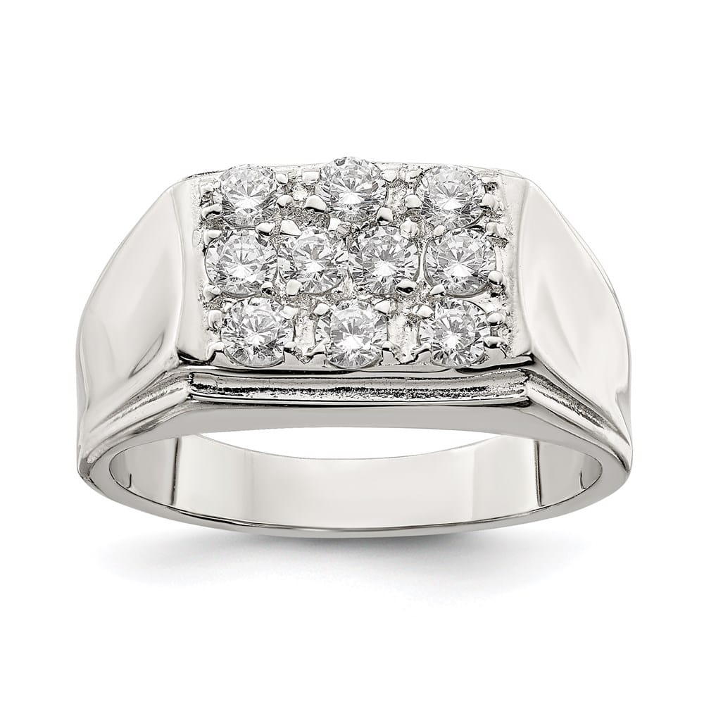 Sterling Silver 3.6 mm CZ Men's Ring