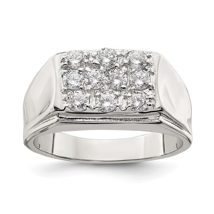 Sterling Silver 3.6 mm CZ Men's Ring