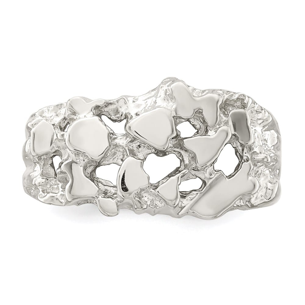 Sterling Silver 3.75 mm Nugget Men's Ring
