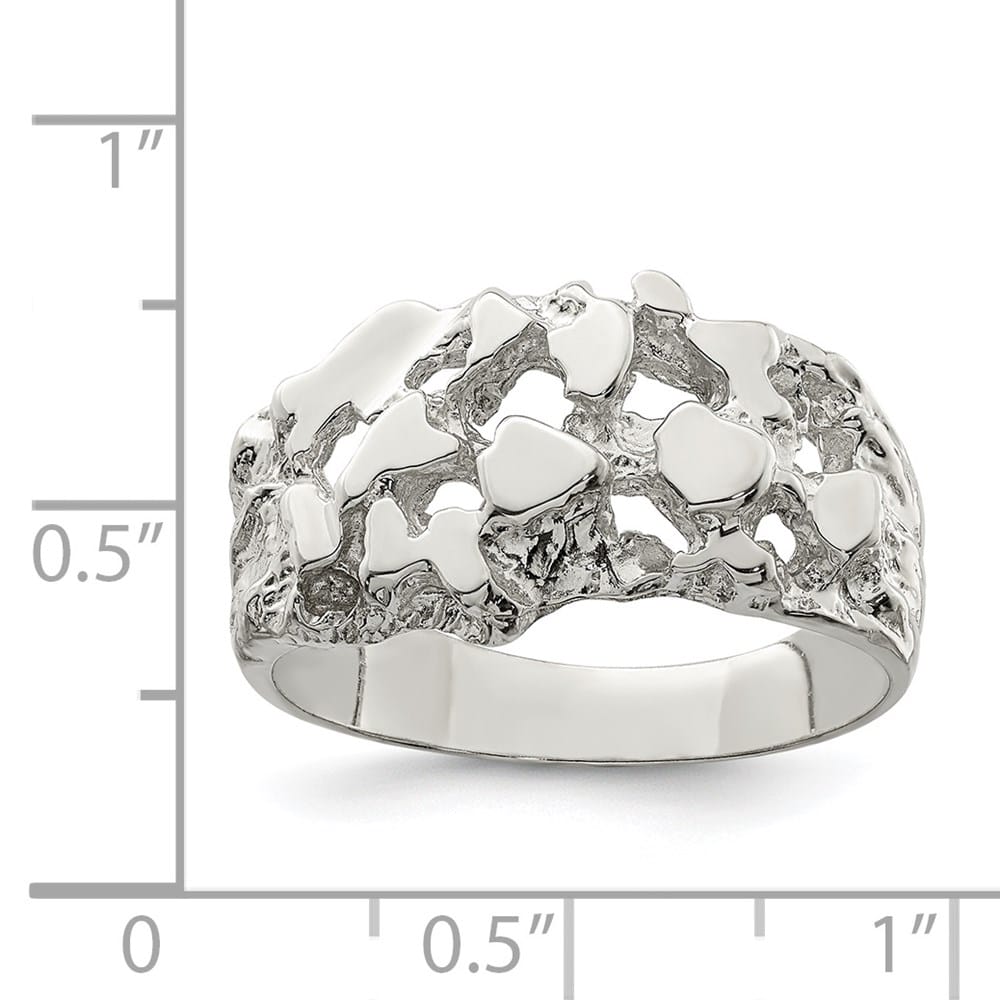 Sterling Silver 3.75 mm Nugget Men's Ring