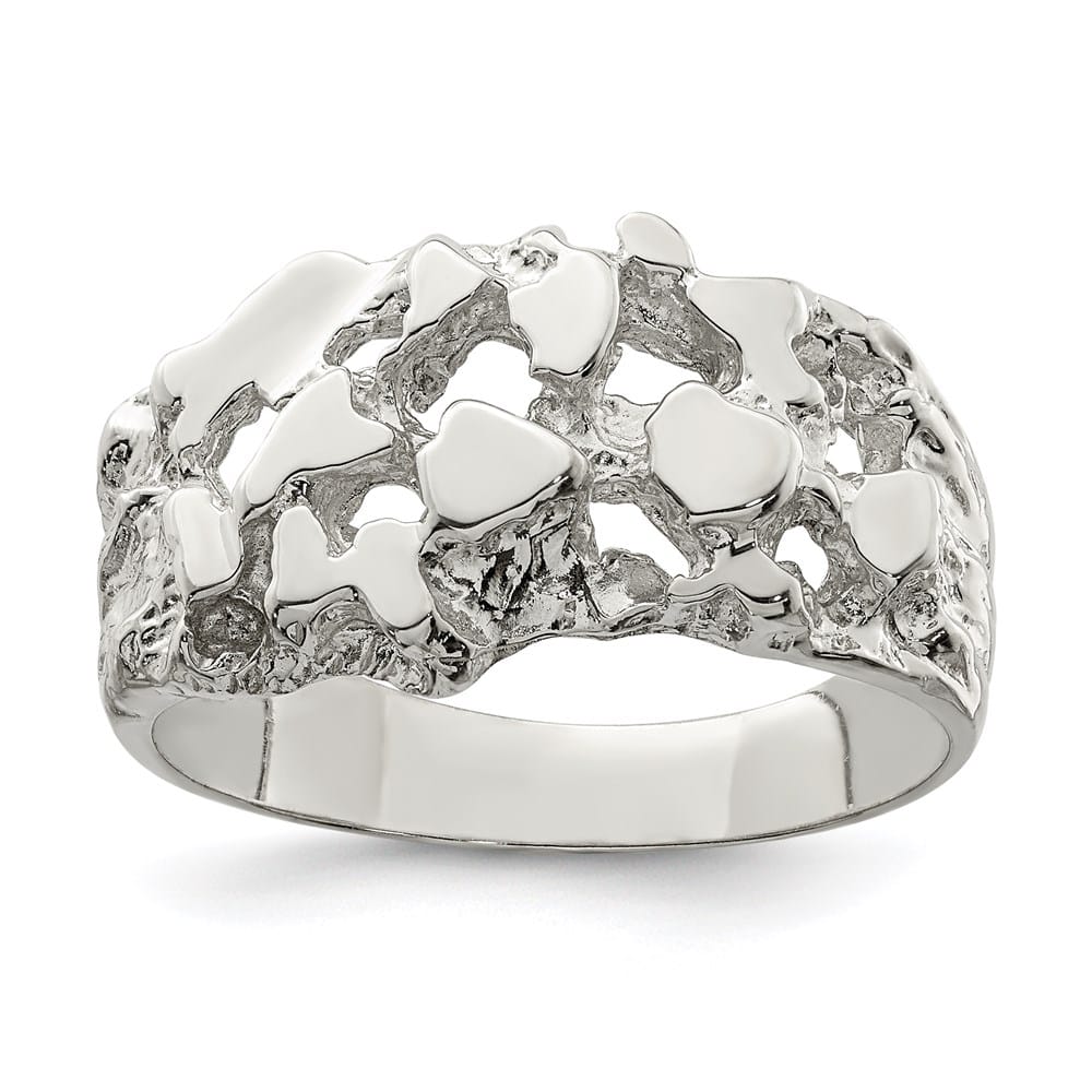 Sterling Silver 3.75 mm Nugget Men's Ring