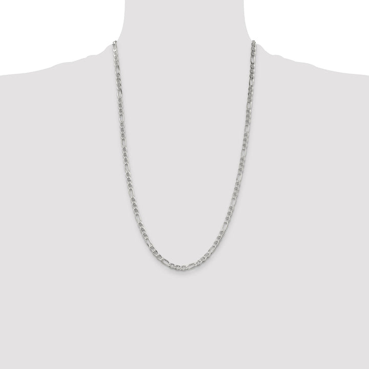 Sterling Silver 3.75mm Figaro Anchor Chain 26 Inch