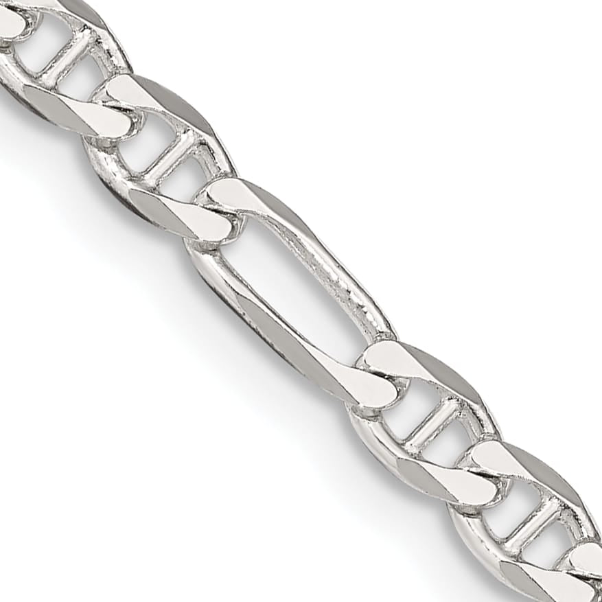 Sterling Silver 3.75mm Figaro Anchor Chain 26 Inch