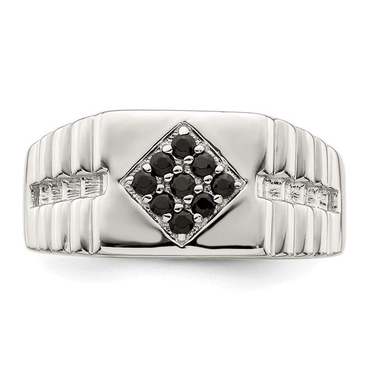 Sterling Silver 3.83 mm Onyx Men's Ring
