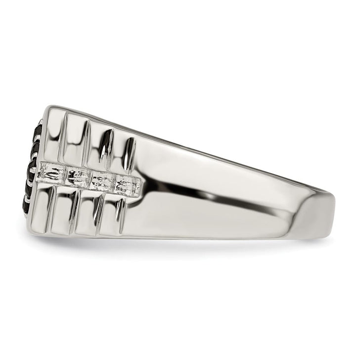 Sterling Silver 3.83 mm Onyx Men's Ring