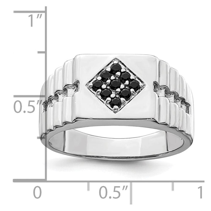 Sterling Silver 3.83 mm Onyx Men's Ring