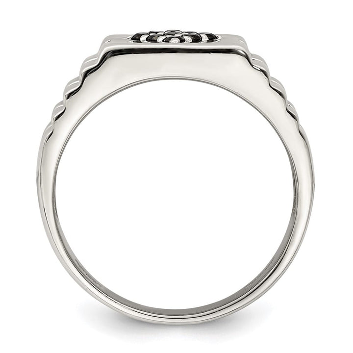 Sterling Silver 3.83 mm Onyx Men's Ring
