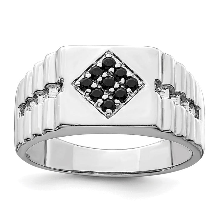 Sterling Silver 3.83 mm Onyx Men's Ring