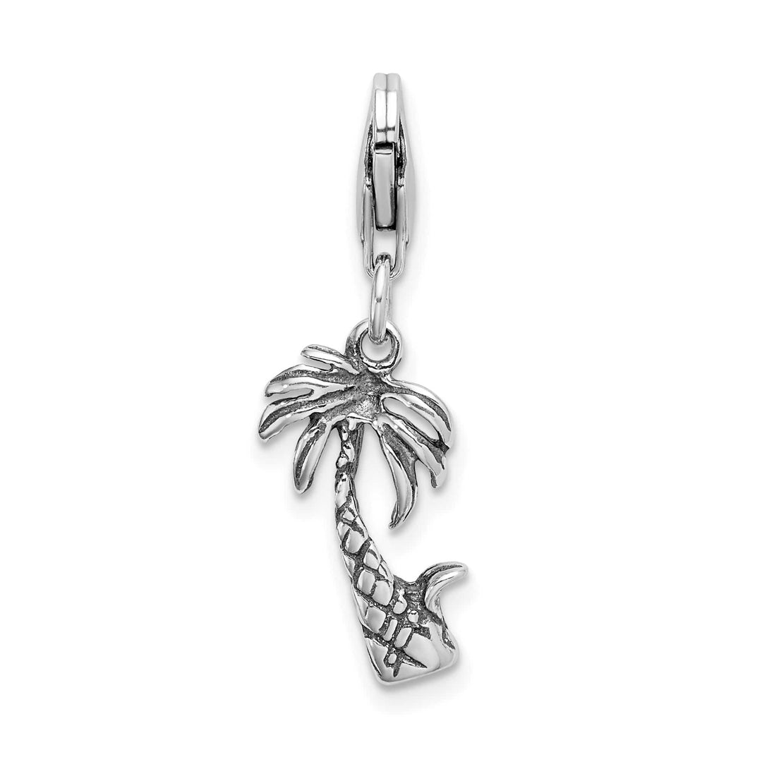 Sterling Silver 3-D Antiqued Palm Tree Charm