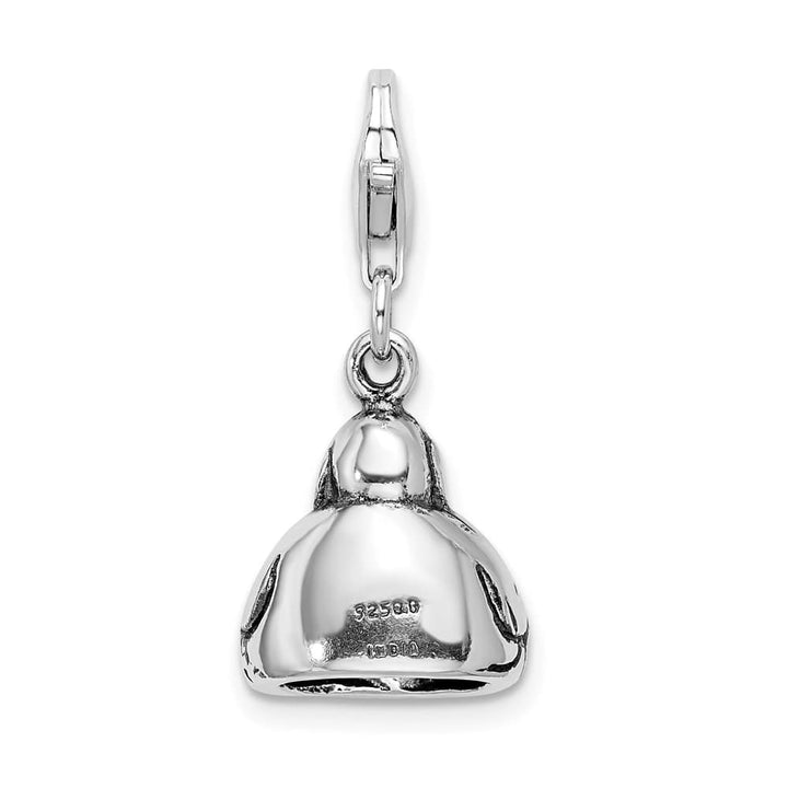 Sterling Silver 3-D Buddha with Fancy Lobster Clasp Charm