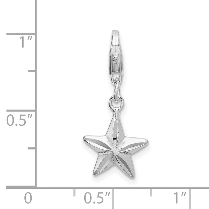 Sterling Silver 3-D D.C. Star Charm