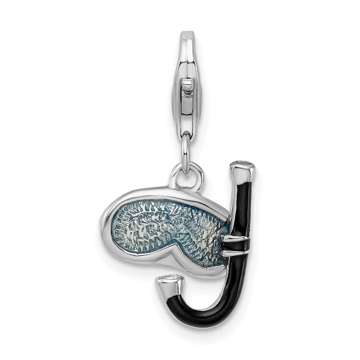 Sterling Silver 3-D Enameled Snorkel Charm