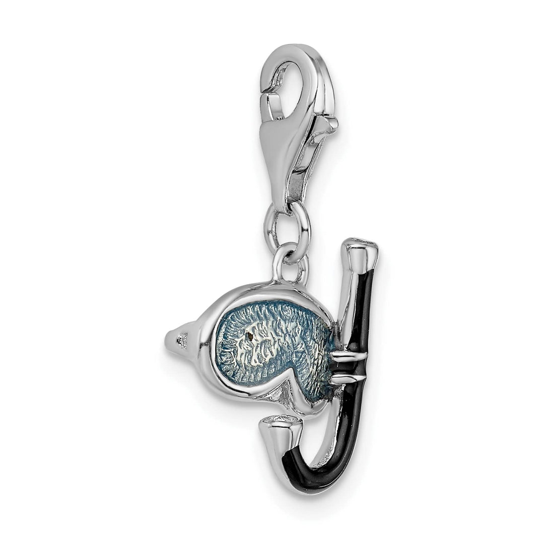 Sterling Silver 3-D Enameled Snorkel Charm
