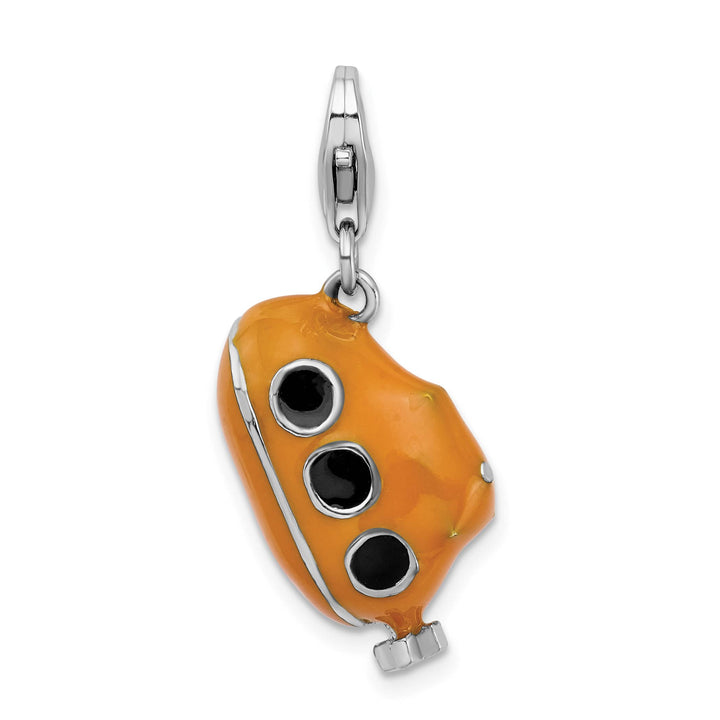 Sterling Silver 3-D Enameled Submarine Charm