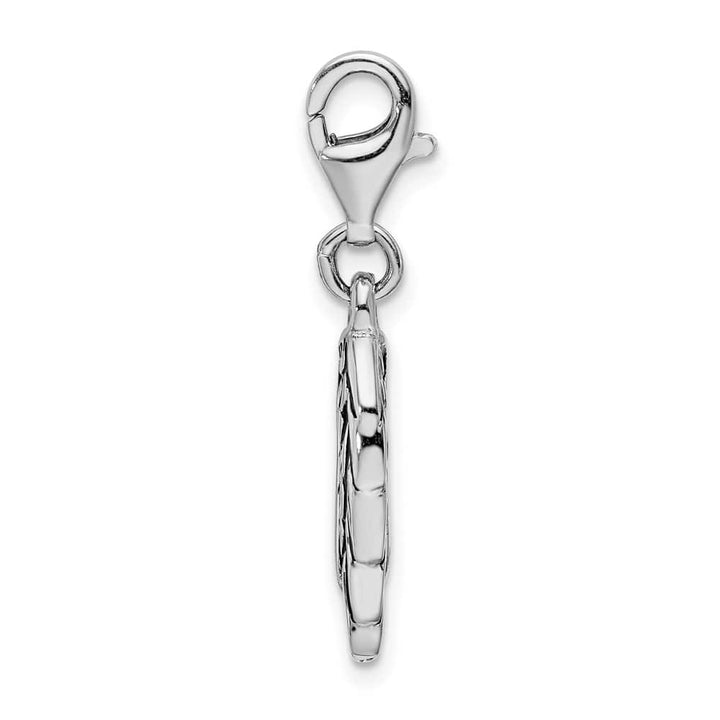 Sterling Silver 3-D Oxidized Wing with Fancy Lobster Clasp Charm