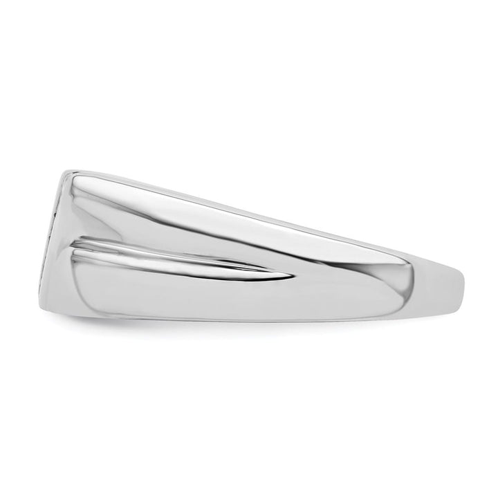 Sterling Silver 3 mm 5.18 g Diamond Men's Ring