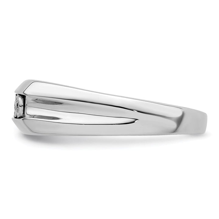 Sterling Silver 3 mm 5.57 g Diamond Men's Ring