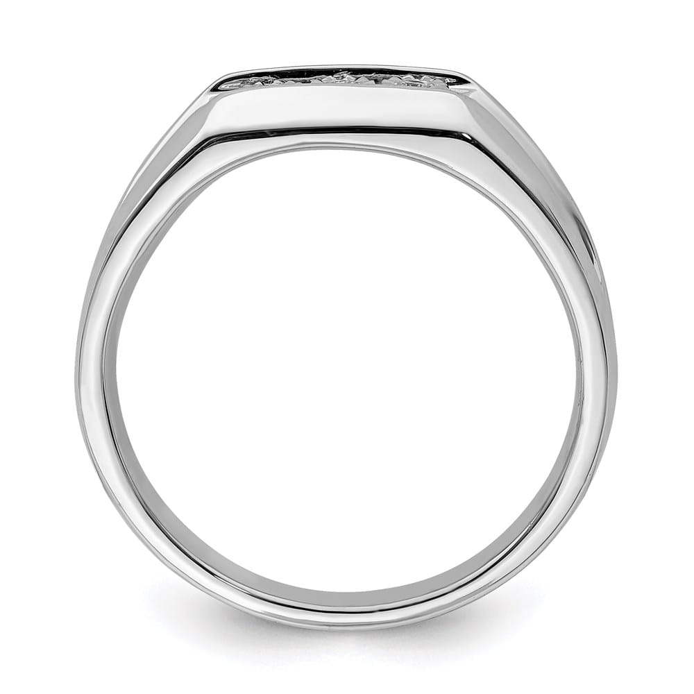 Sterling Silver 3 mm 5.57 g Diamond Men's Ring