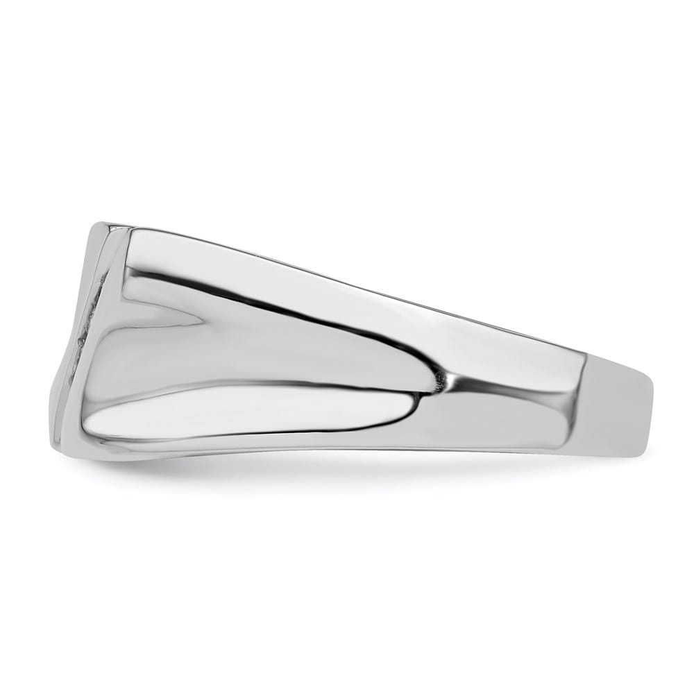Sterling Silver 3 mm 7.16 g Diamond Men's Ring