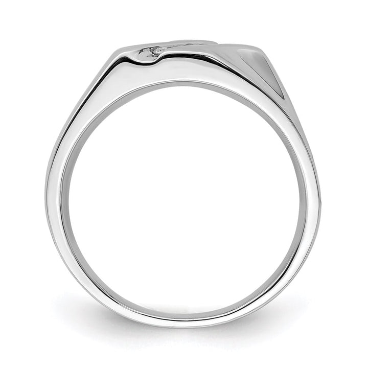 Sterling Silver 3 mm 7.16 g Diamond Men's Ring