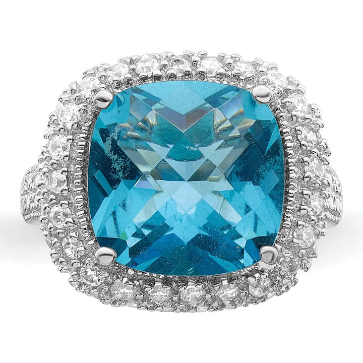 Sterling Silver 3 mm Blue CZ Ring