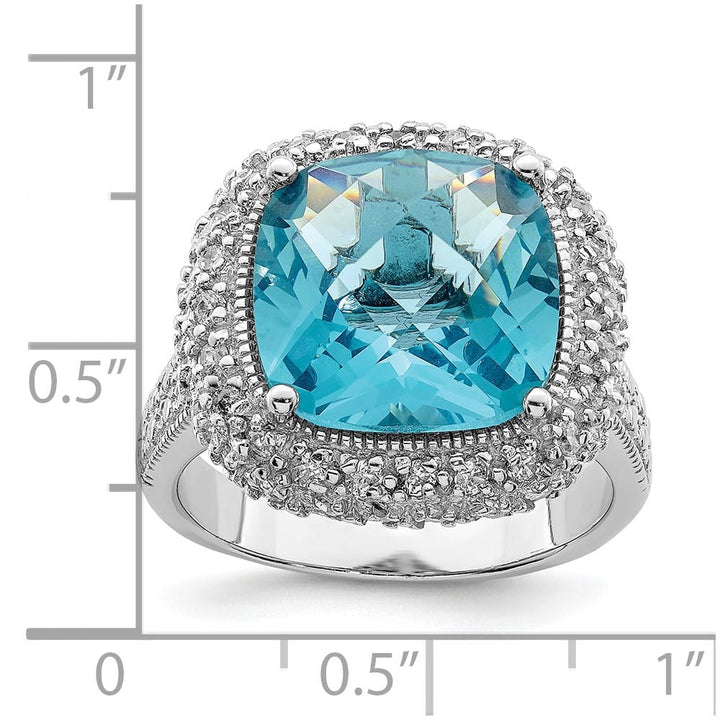 Sterling Silver 3 mm Blue CZ Ring