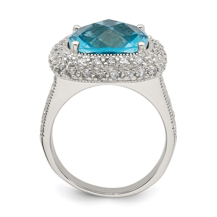 Sterling Silver 3 mm Blue CZ Ring