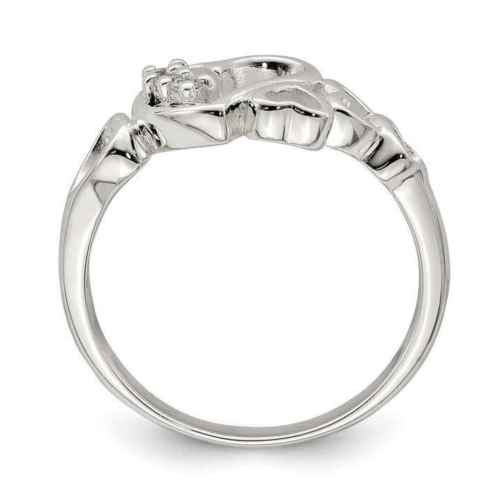 Sterling Silver 3 mm CZ Heart Ring