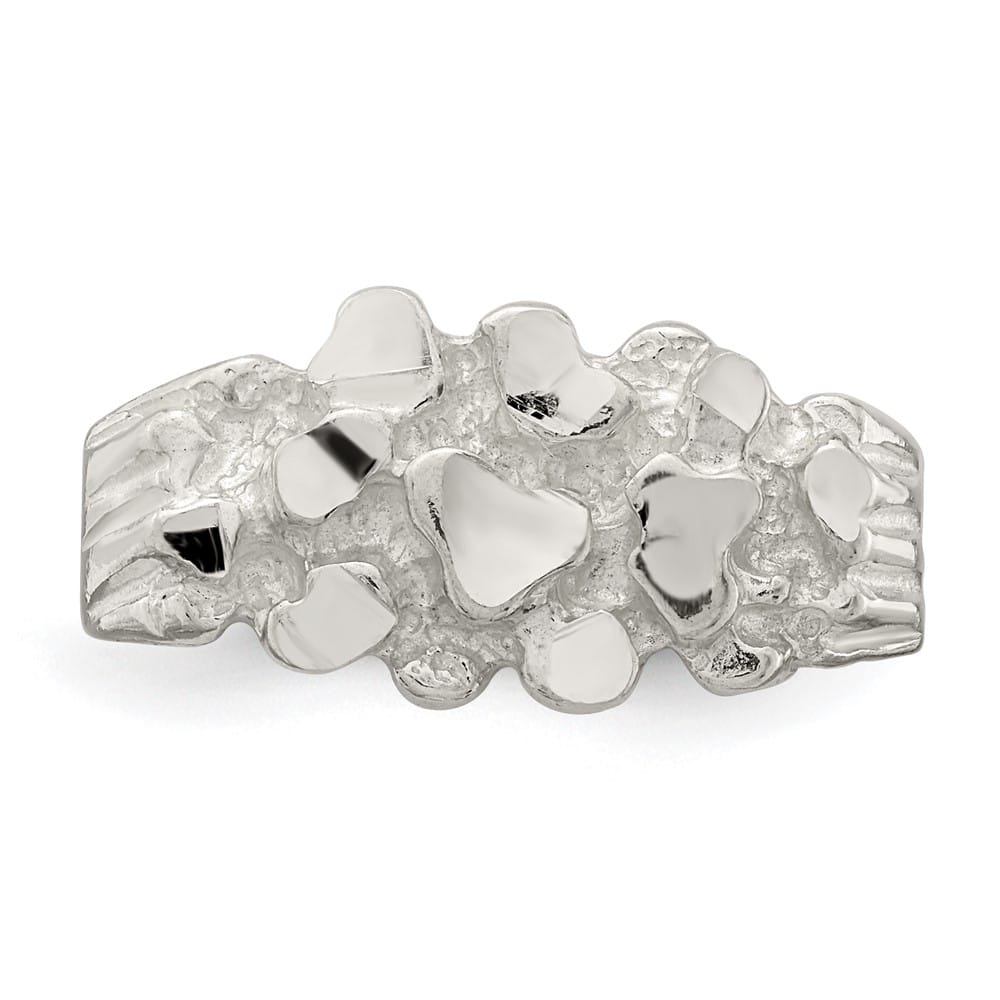 Sterling Silver 3 mm Nugget Men's Ring