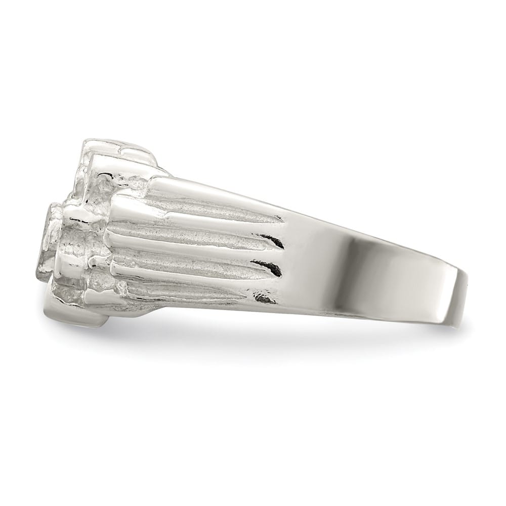 Sterling Silver 3 mm Nugget Men's Ring