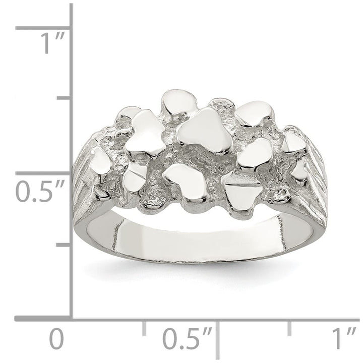 Sterling Silver 3 mm Nugget Men's Ring