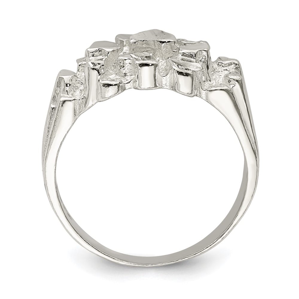 Sterling Silver 3 mm Nugget Men's Ring
