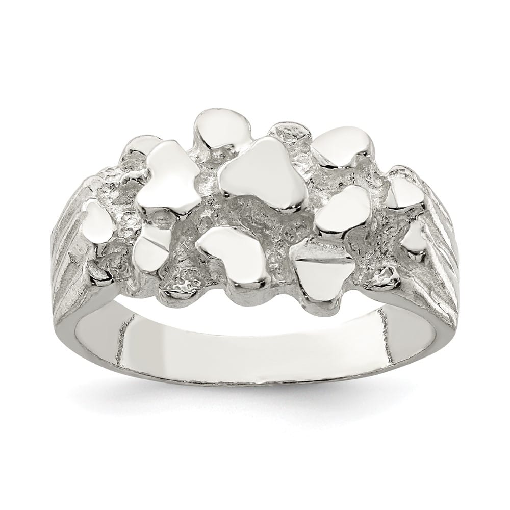 Sterling Silver 3 mm Nugget Men's Ring